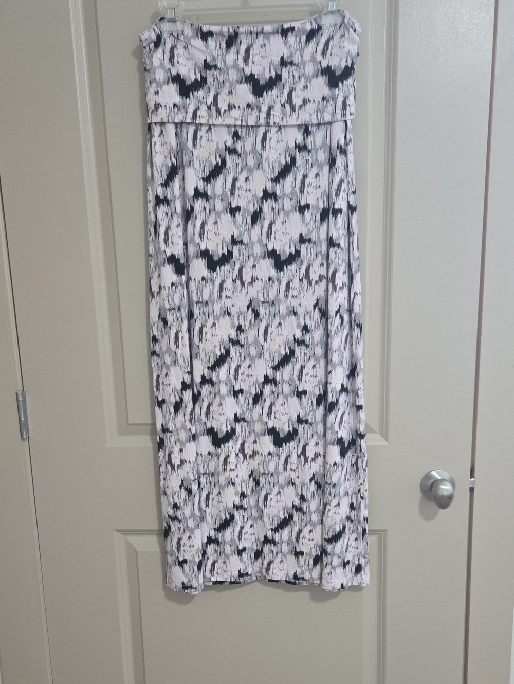 Cynthia Rowley Black and White Printed Strapless Maxi Skirt